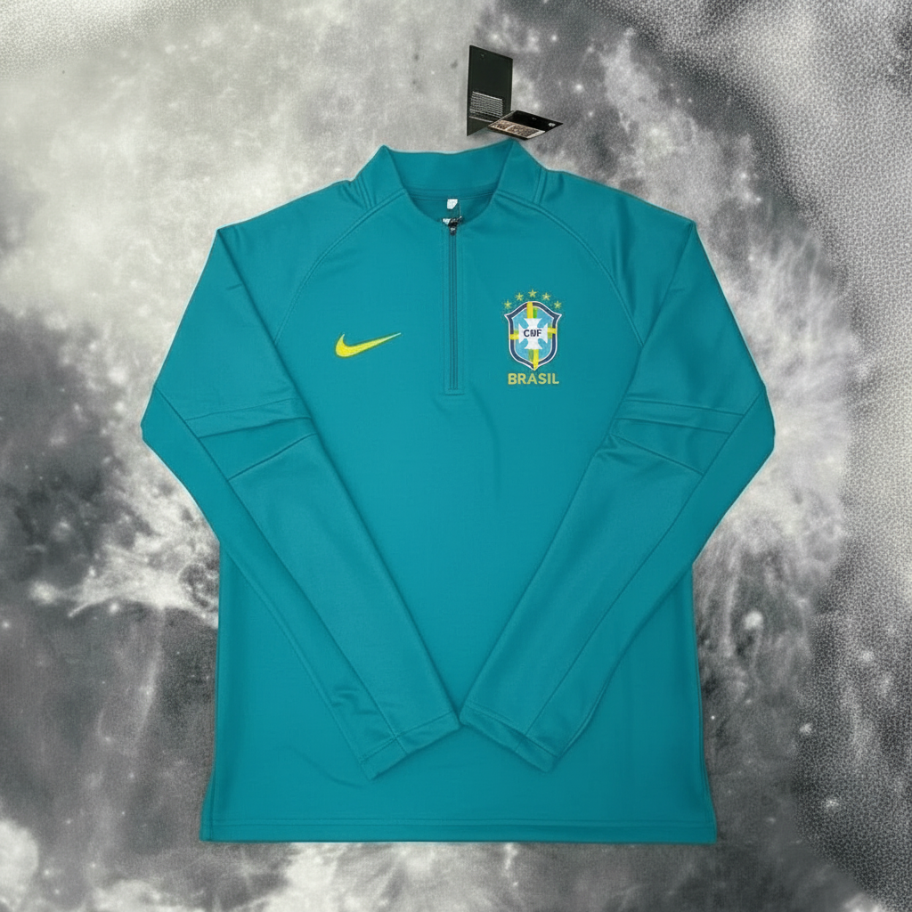 Pull Zippé Bleu Brésil – Édition Drip Seleção Dripselecao