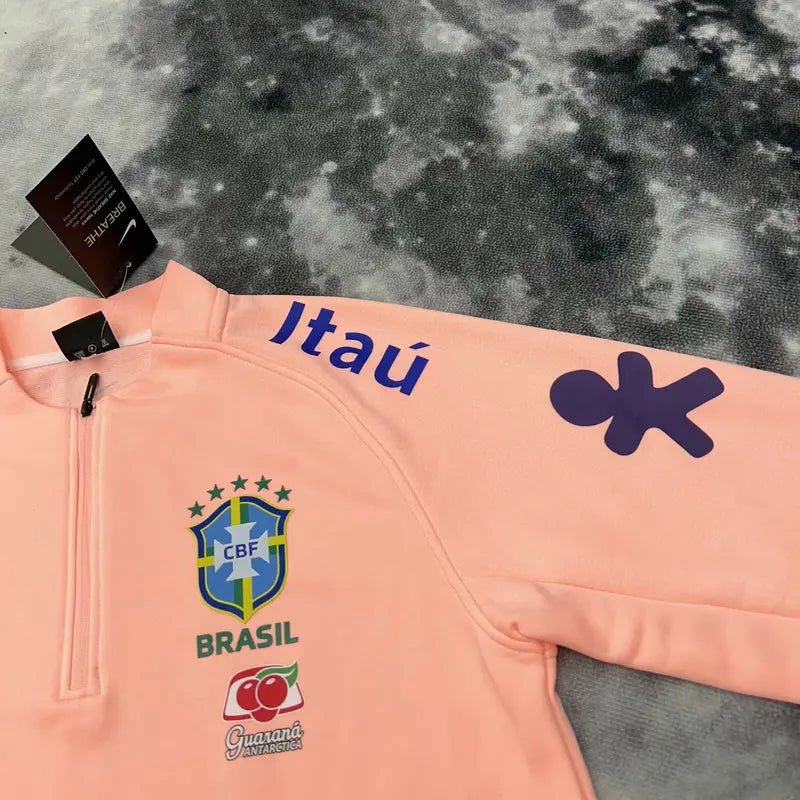 Pull Zippé Rose Saumon Brésil – Édition Drip Seleção Ma boutique