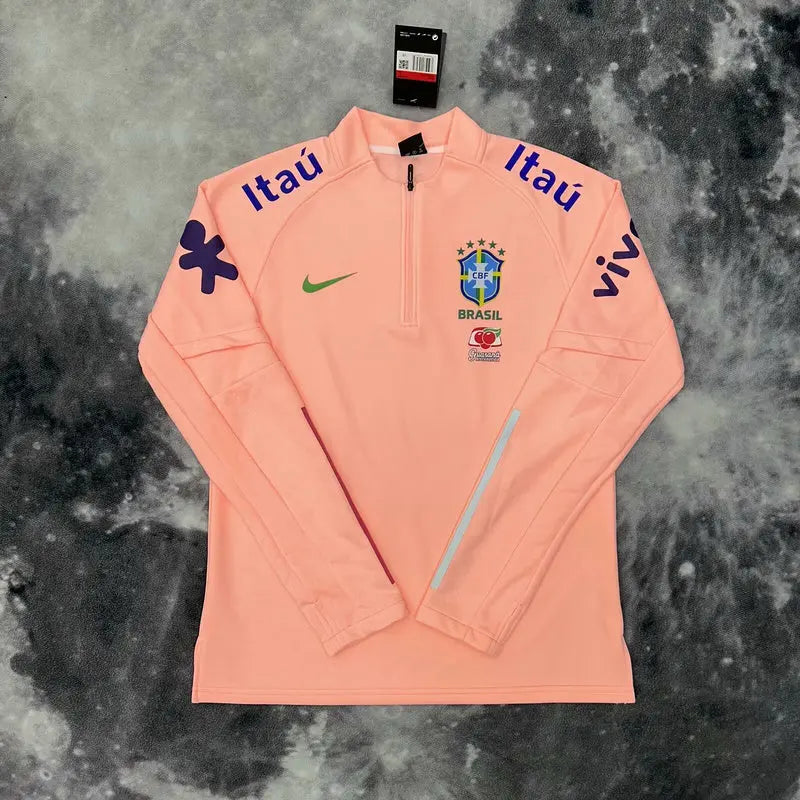 Pull Zippé Rose Saumon Brésil – Édition Drip Seleção Ma boutique